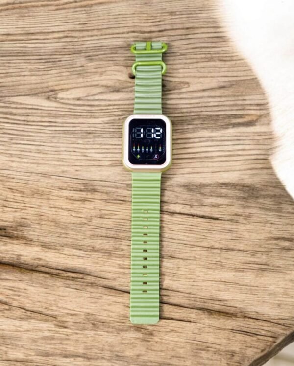 Led screen button watch