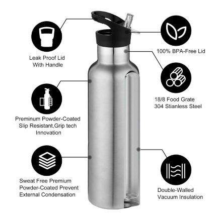 Steel water bottle (600ml)