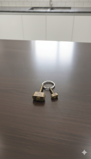 Metal hammer keychain