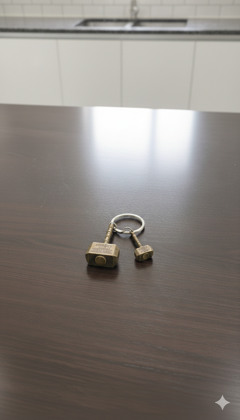 Metal hammer keychain