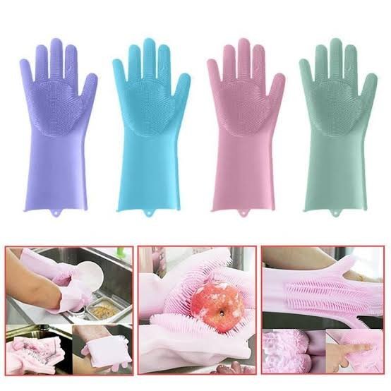 Silicone washing gloves Pair