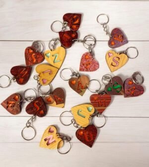 Wooden alphabets Keychain 10 pieces