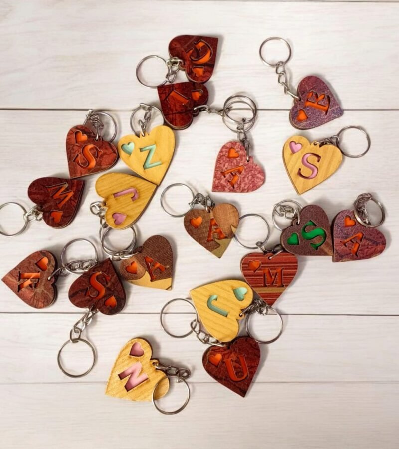 Wooden alphabets Keychain 10 pieces
