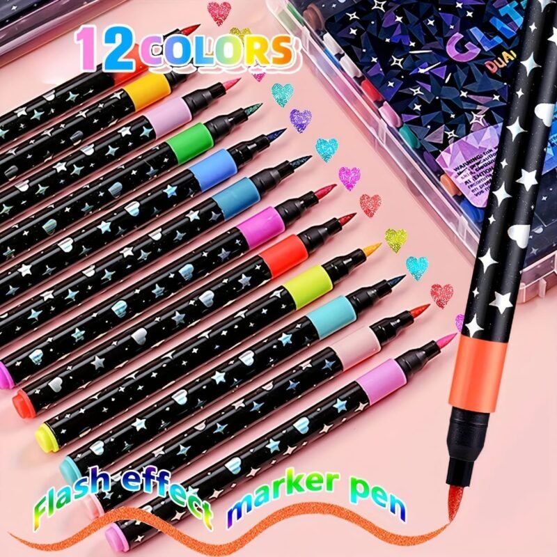 Glitter marker 12 colors