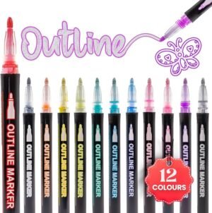 Outline markers (12 clrs)