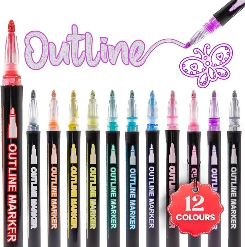 Outline markers (12 clrs)