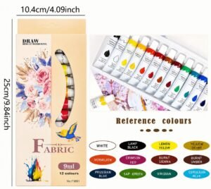 Fabric paint 12 colors (9ml)