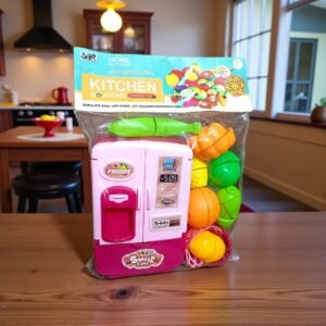 Kitchen set cutting fruits
