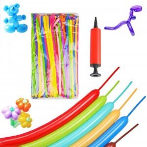Tube balloons (20pcs) with pump