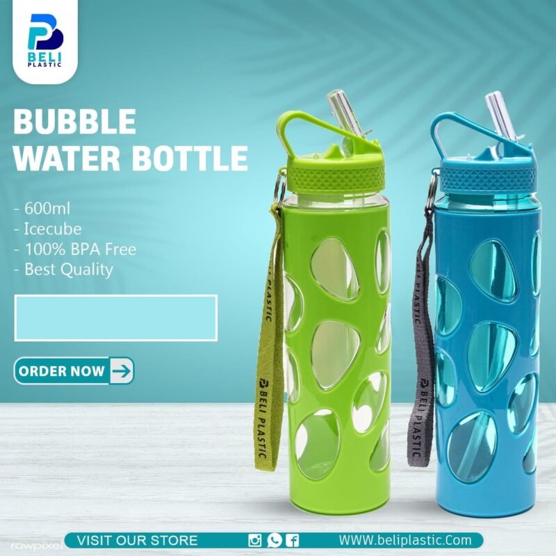 Ice cube water bottle (600ml)