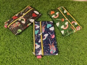 Double zipper pencil pouch