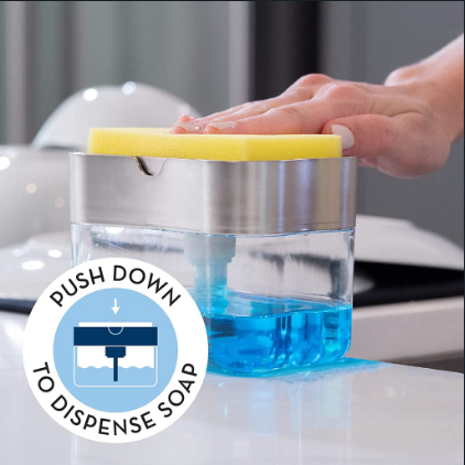 Soap pump with sponge