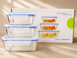 Glass lid boxes (3pcs)