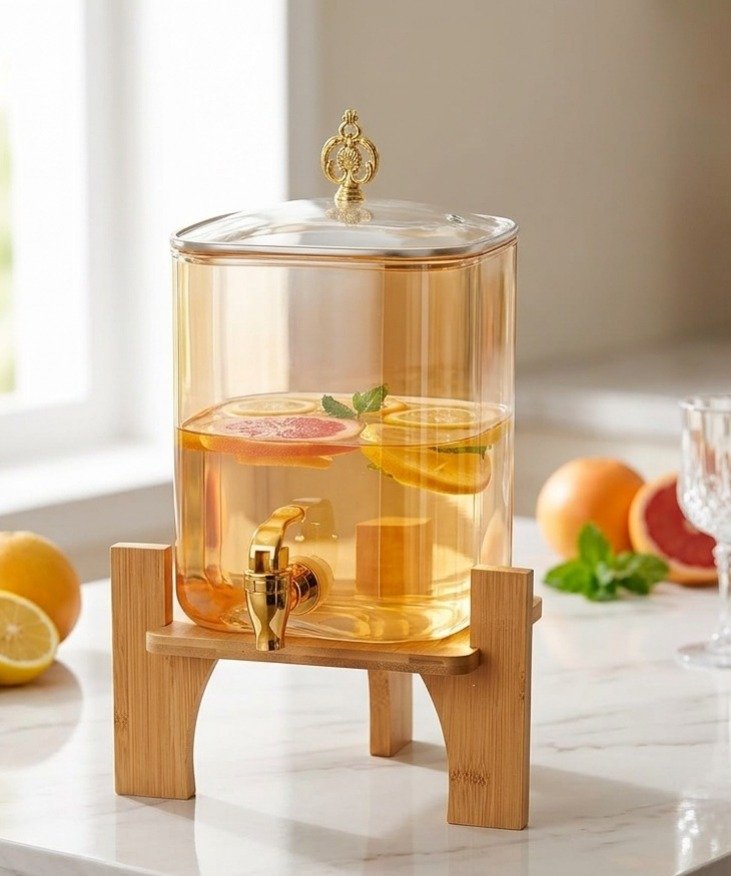 Glass juice dispenser