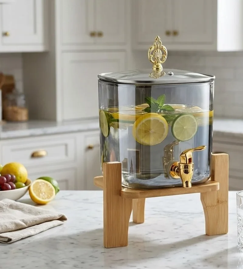 Glass juice dispenser