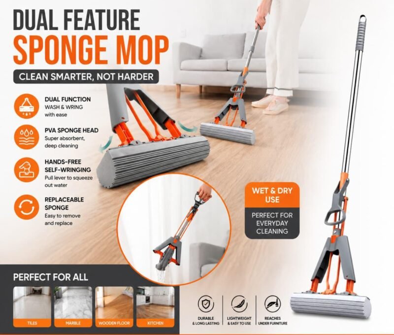Long sponge mop