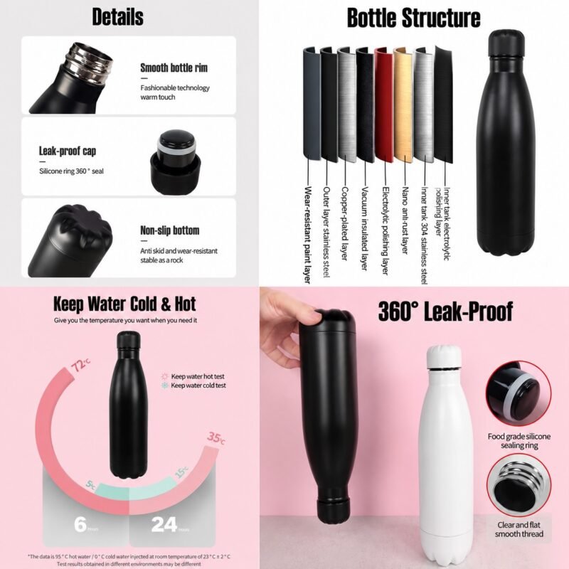 Steel water bottle (500ml)