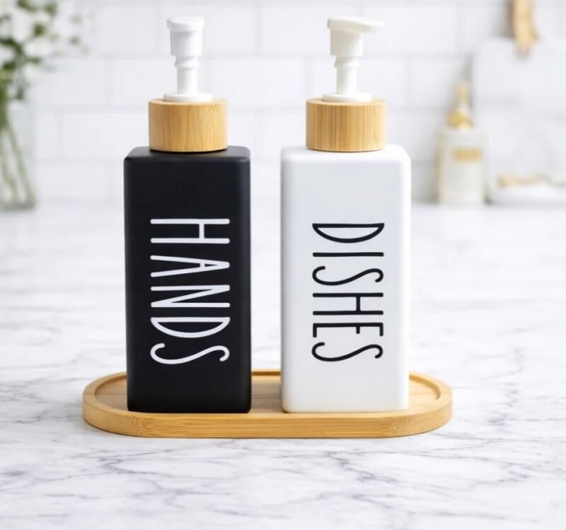 Glass dispenser bottle (pair)