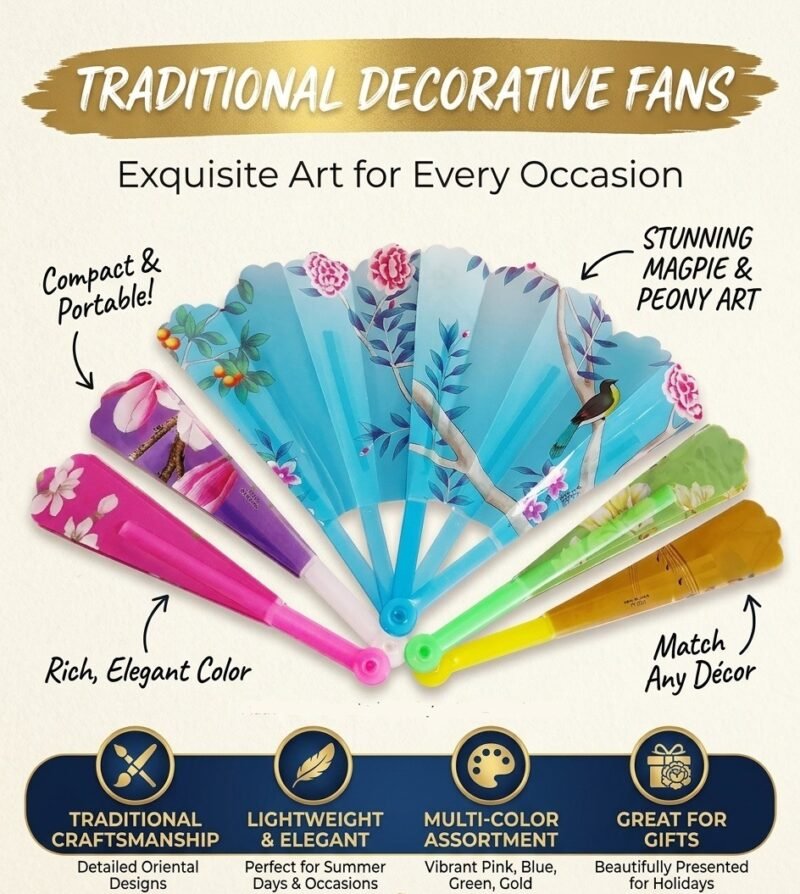 Folding hand fan (2pcs)