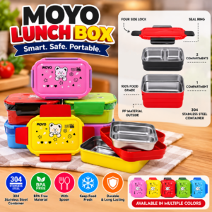 MOYO Colorful Lunch Box Showcase Steel lunchbox ( dual portion)